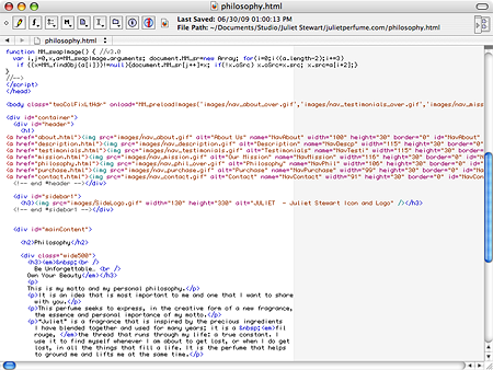 HTML code in Text Wrangler. Want a piece of this action?