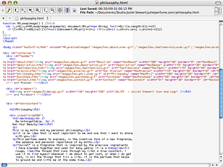 Web Code in Text Wrangler HTML code in Text Wrangler. Want a piece of this action?