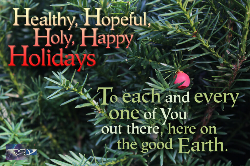 Healthy, Hopeful, Holy, Happy Holidays.